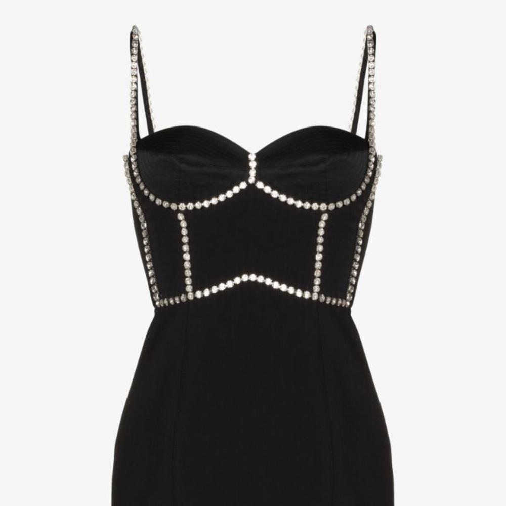 AREA embellished bodice mini dress